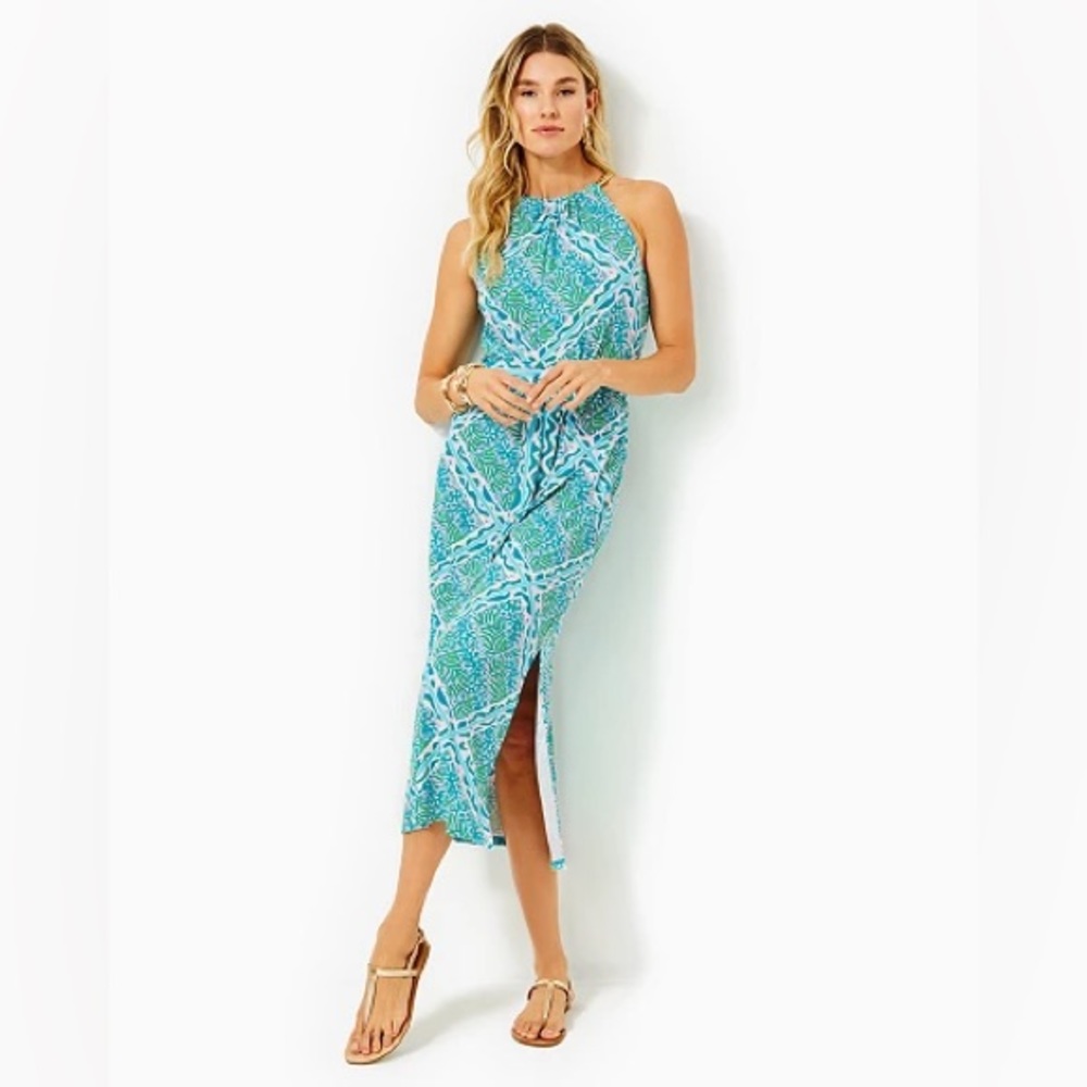 Lilly Pulitzer Bingham Halter Midi Dress